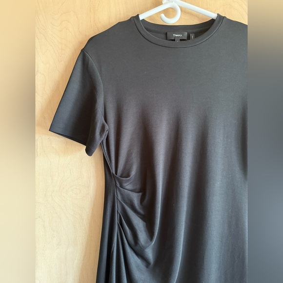 THEORY Black Supima Cotton T-Shirt Mini Dress Women’s Small Short Sleeve NWOT - Picture 6 of 9